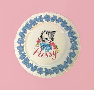Vintage Art Plate -  Cat plate - "Pussy"