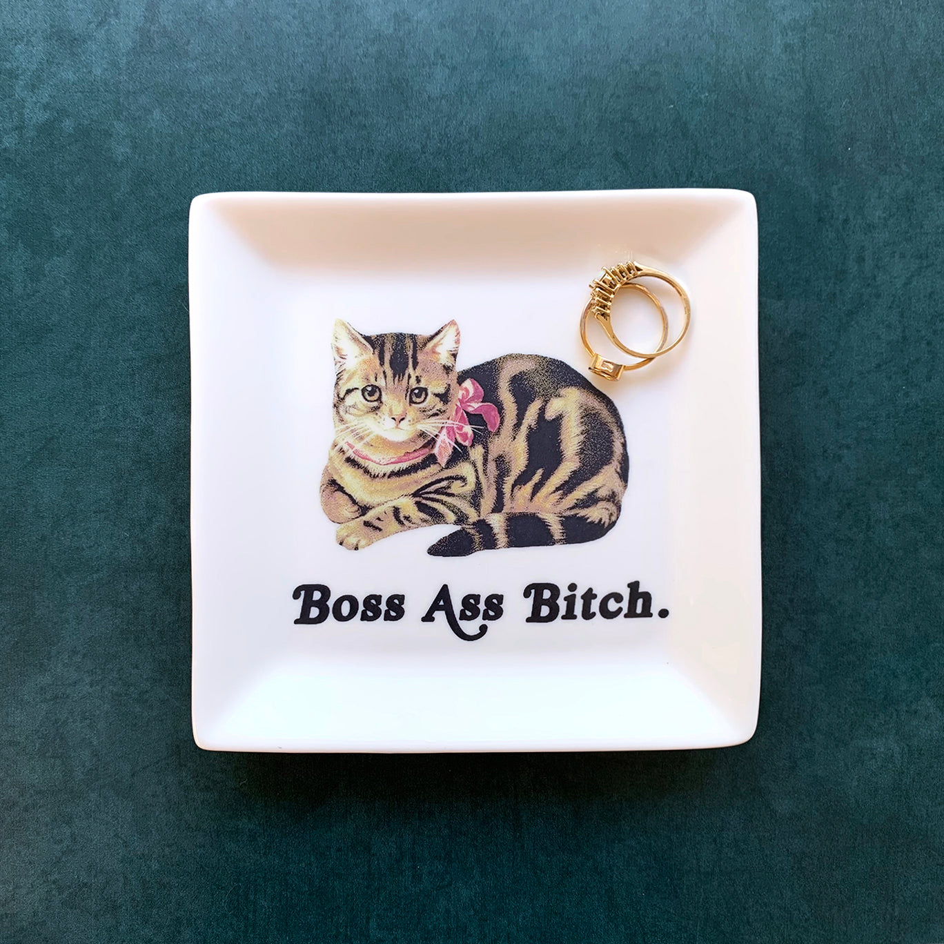 CAT TRINKET TRAY - "Boss Ass Bitch."
