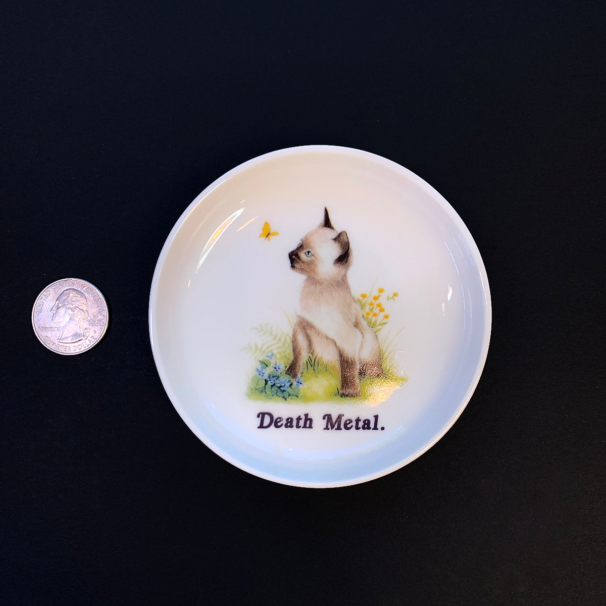 CAT SMALL MINI Trinket Tray - "Death Metal."
