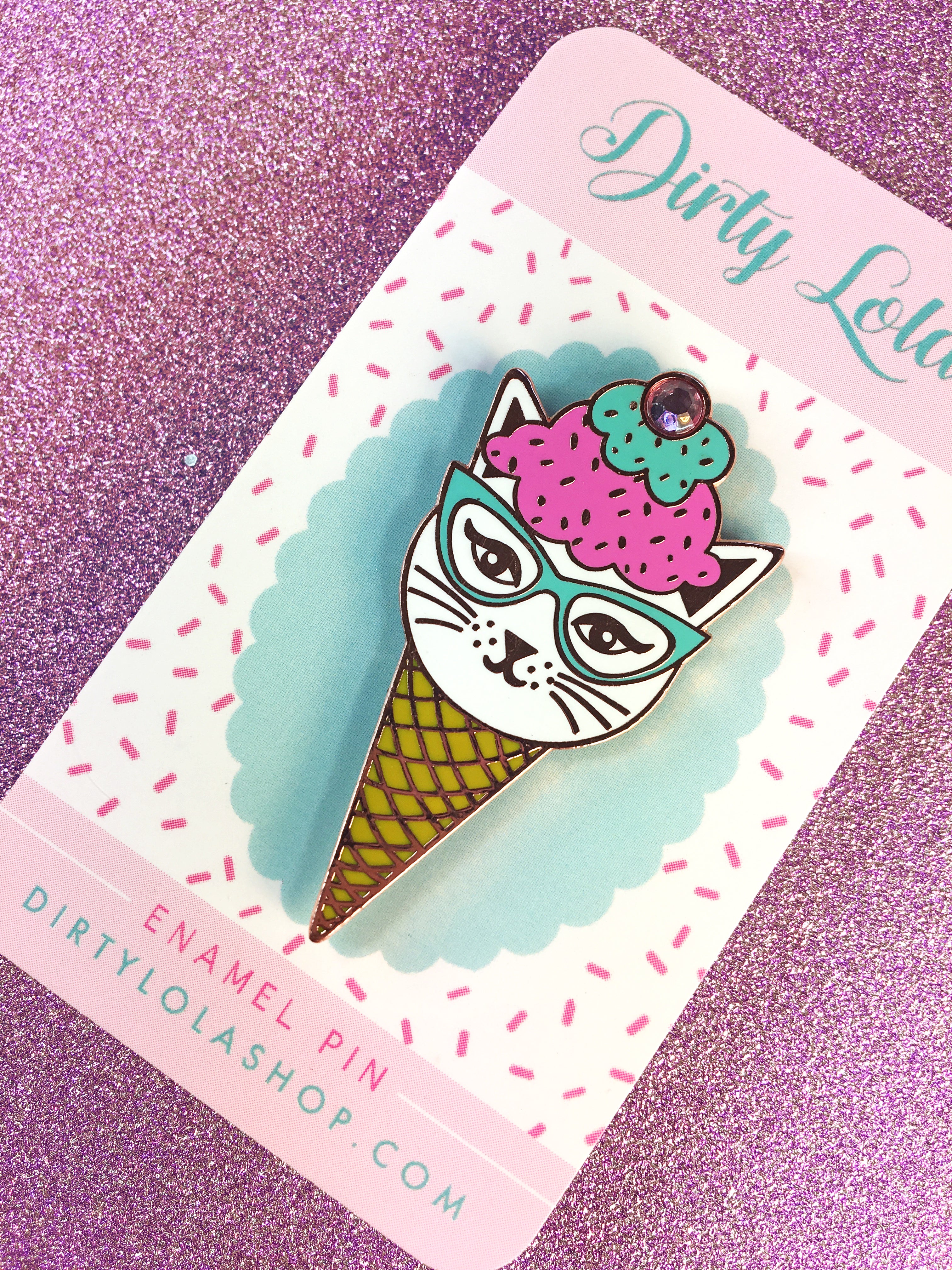 Ice Cream Cat Enamel Pin