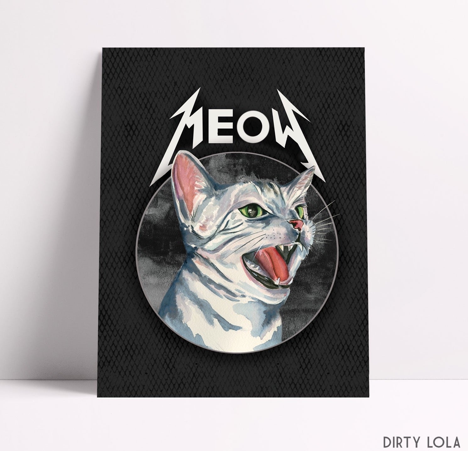 Black Metal Cat Art Print