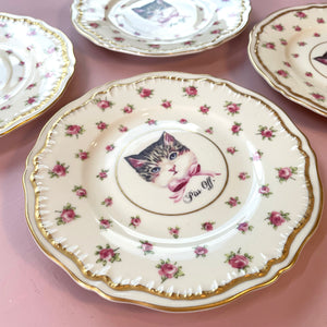 Vintage Art Plate - Cat plate - "Piss Off."
