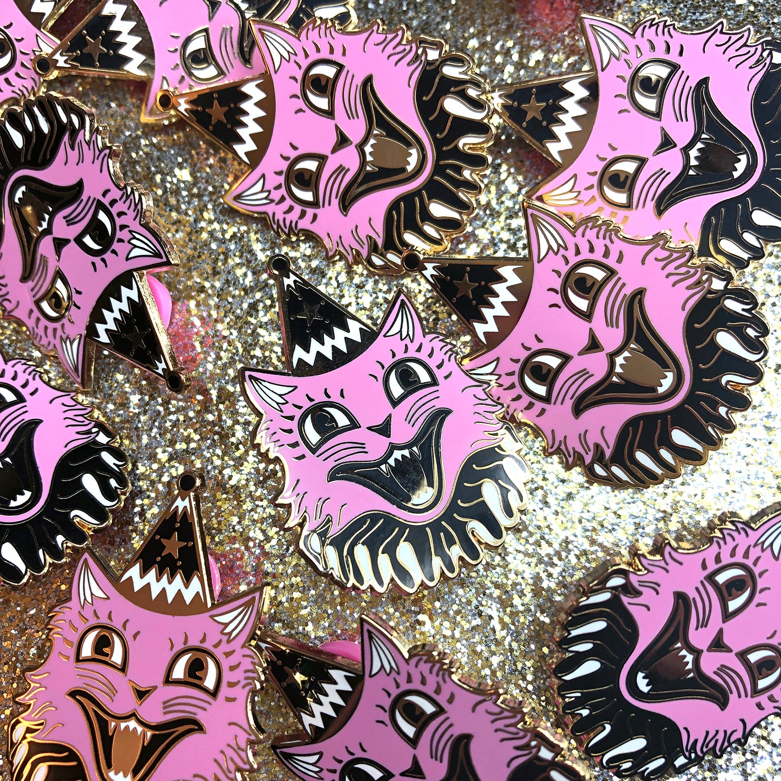 Pink Circus Cat Enamel Pin