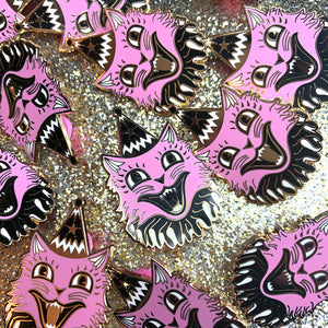 Pink Circus Cat Enamel Pin